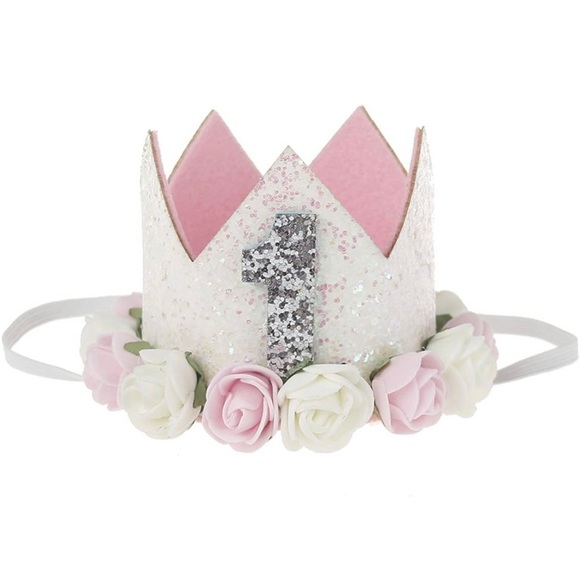 Other - Birthday Crown Baby Girl Flower Tiara Headband First Birthday Party